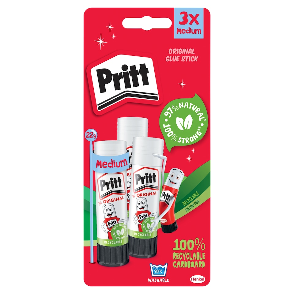 Pritt Stick Glue 22G Stationery 3 Pack