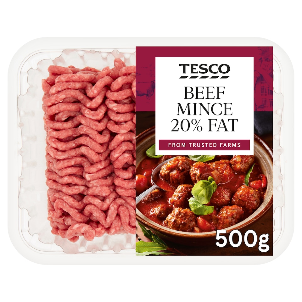 Tesco Beef Mince 20% Fat 500g