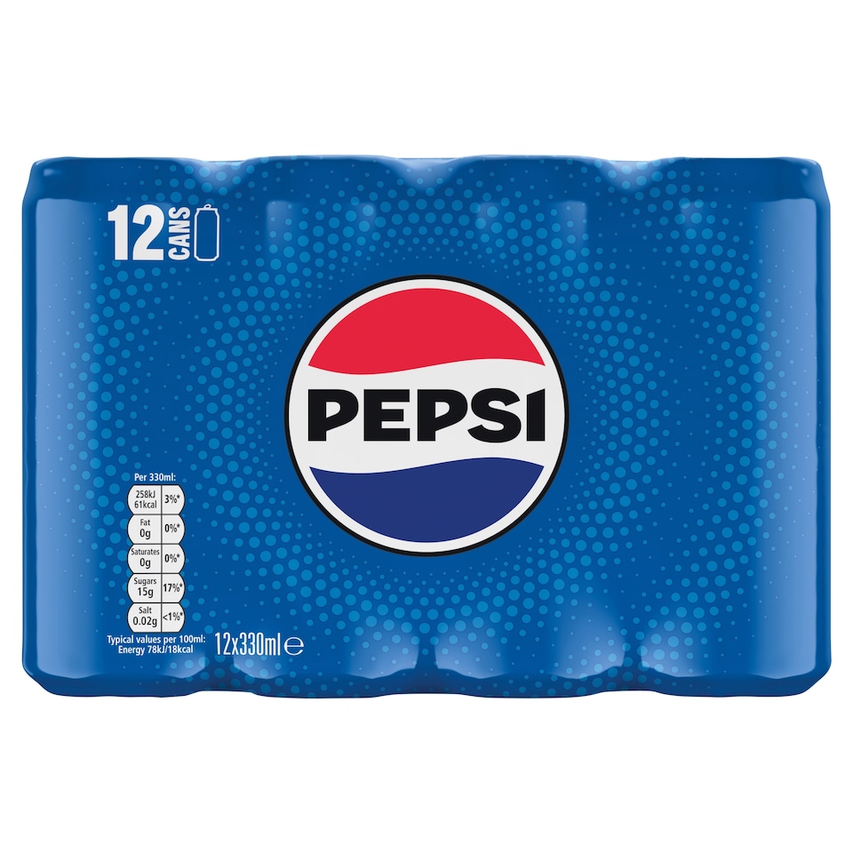 Pepsi Cola Soft Drink 12 x 330ml