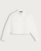 image 4 of F&F Pure Cotton Cropped Pocket Front Button Up Shirt in White