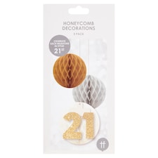 Honeycomb Decorations 3 Pack Age 21