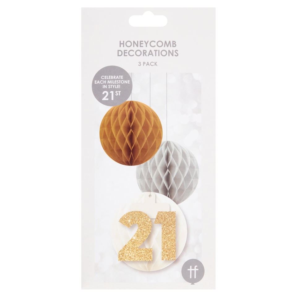 Honeycomb Decorations 3 Pack Age 21