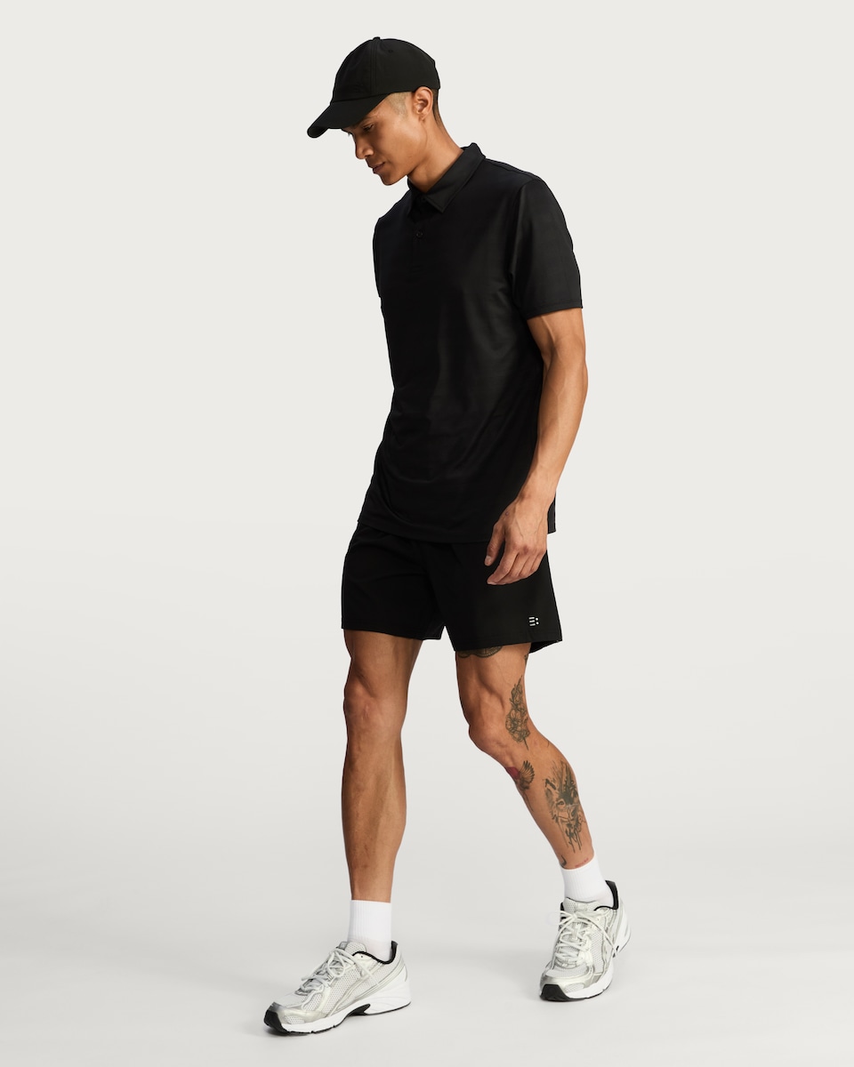 image 1 of F&F Active Regular Fit Short Sleeved Polo Shirt in Black
