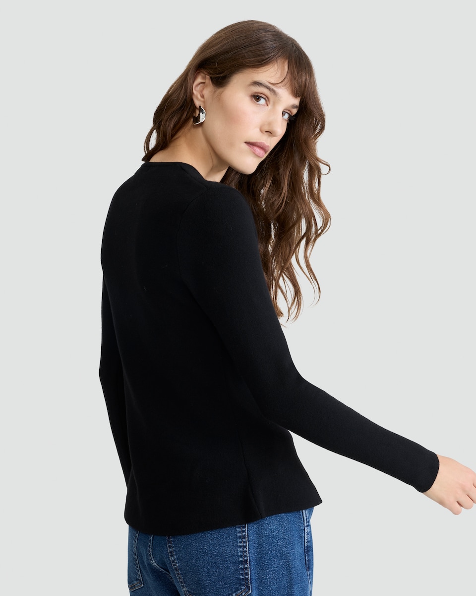 image 1 of F&F Knitted Button Front Cardigan in Black