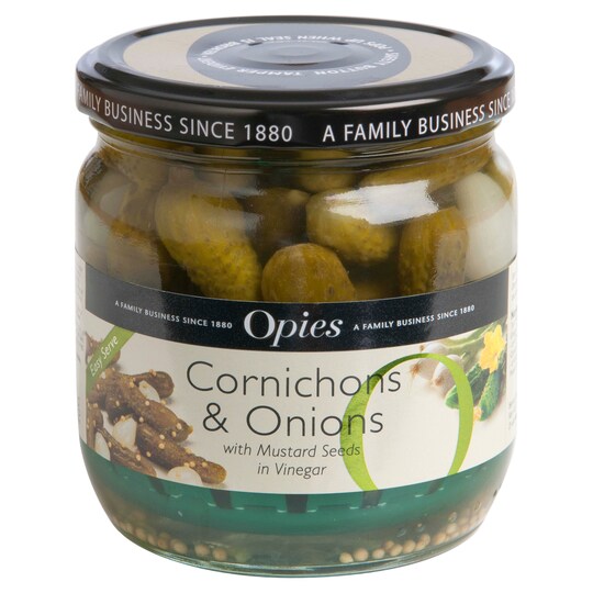 Opies Cornichons And Onions 400G Tesco Groceries