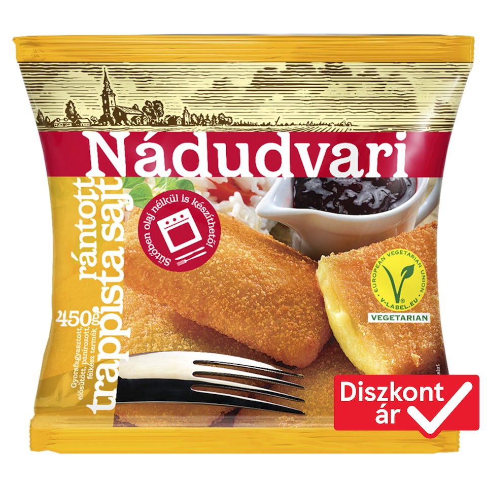 Nádudvari gyorsfagyasztott rántott trappista sajt 450 g