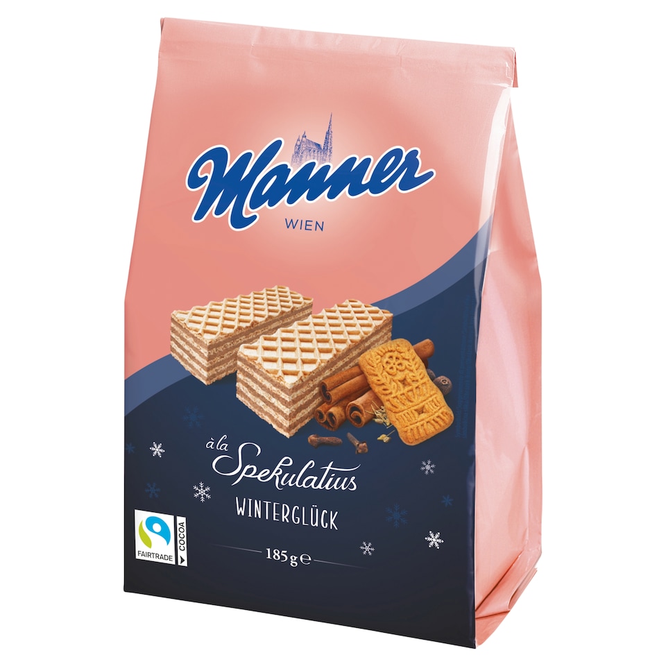 Manner Crunchy Wafers with Creamy Filling with Almonds and Caramel Flavor 185 g