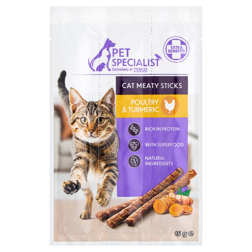 Pet Specialist jutalomfalat rudacskák baromfival és kurkumával macskák számára 3 x 5 g (15 g)