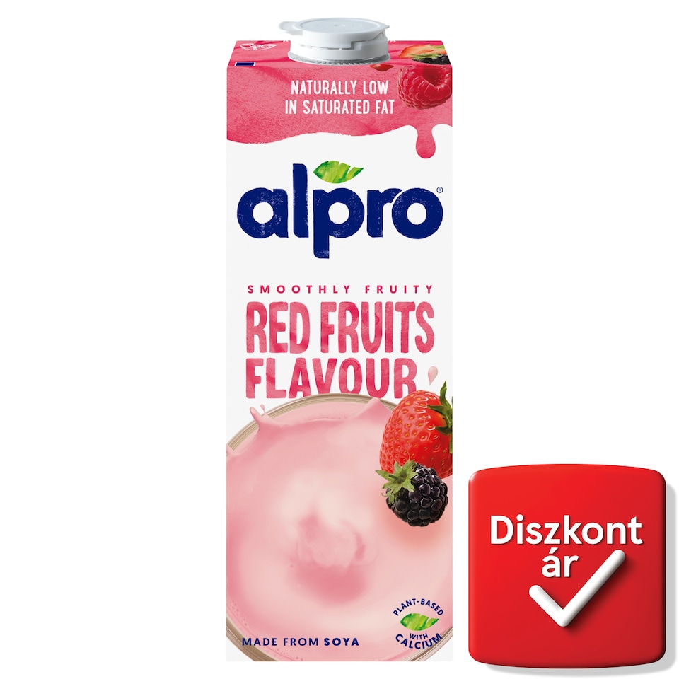 Alpro UHT piros gyümölcsös szójaital hozzáadott kalciummal és vitaminokkal 1 l