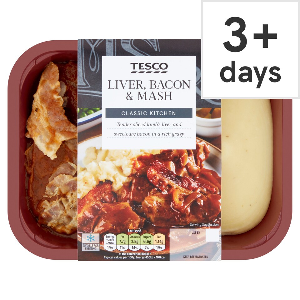 Tesco Liver, Bacon & Mash 400G Tesco Groceries