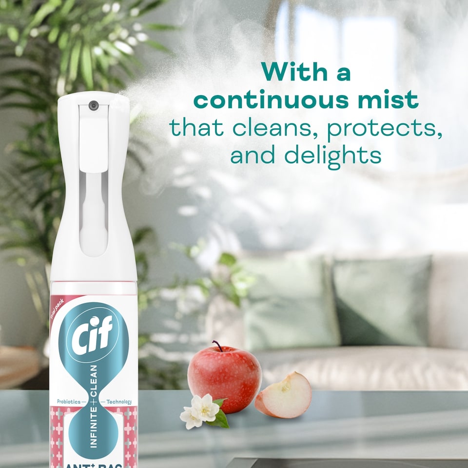 image 1 of Cif Infinite Clean Antibacterial Cleaner Refill Apple & Jasmine 280 ml