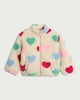 image 4 of F&F Girls Fleece Heart Print Jacket in Multi