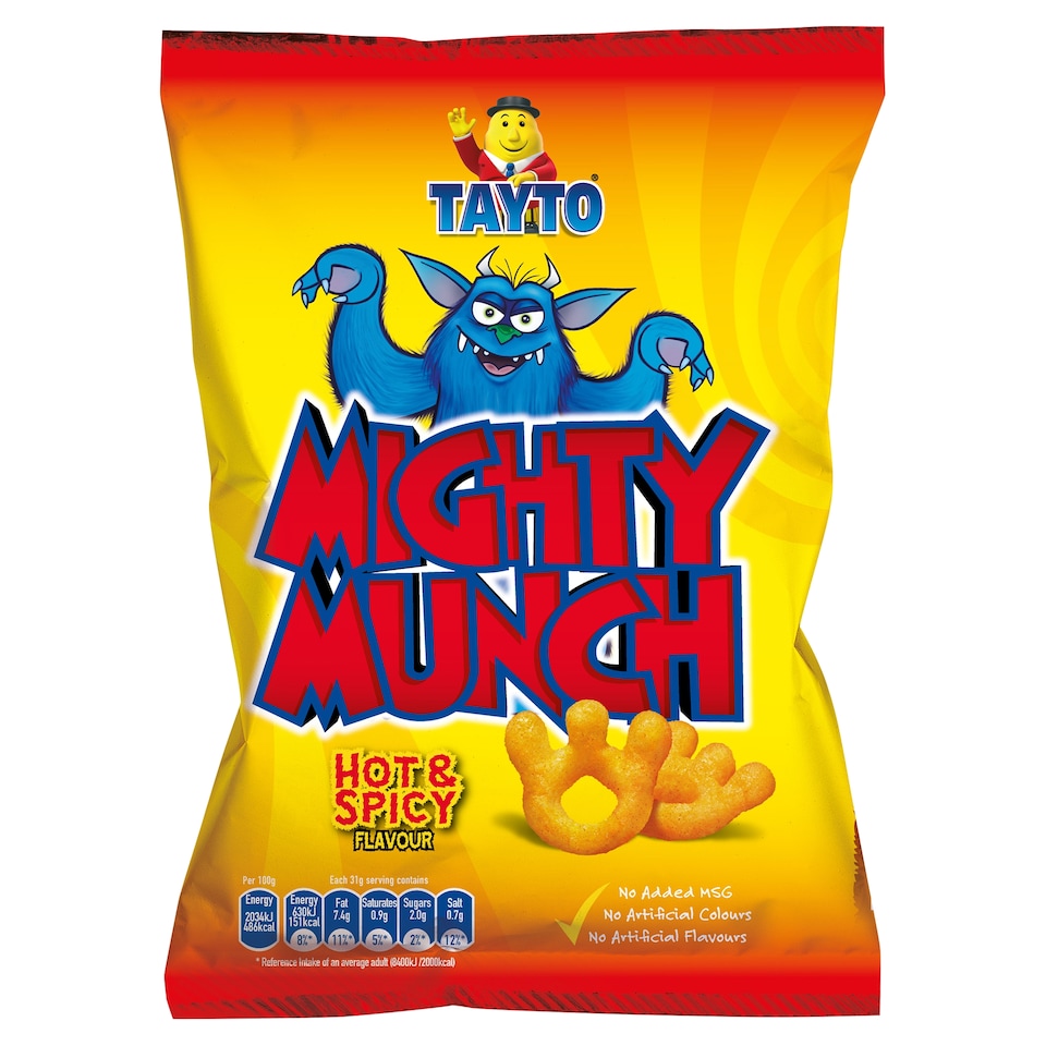 Tayto Mighty Munch Hot And Spicy Potato Snacks 31G