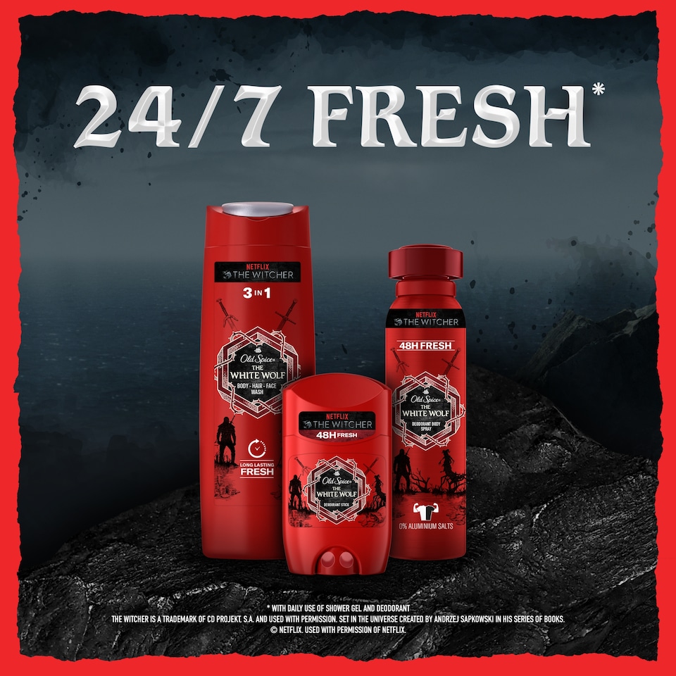 Obrázek 1 pro produkt Old Spice Whitewolf Deodorant ve spreji Pro Muže 150 ml, Limitovaná Edice Zaklínač