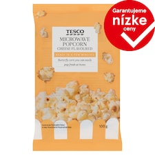 Tesco Zrná pukancovej kukurice do mikrovlnnej rúry so syrovou príchuťou 100 g