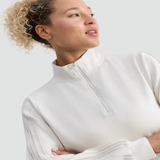 F&F Active Half Zip Side Stripe Sweatshirt in Cream