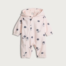 Disney Minnie Mouse Fleece Lined Polka Dot Puddlesuit in Pink