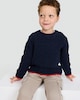 image 1 of F&F Boys Cable Knit Crew Neck Jumper in Navy