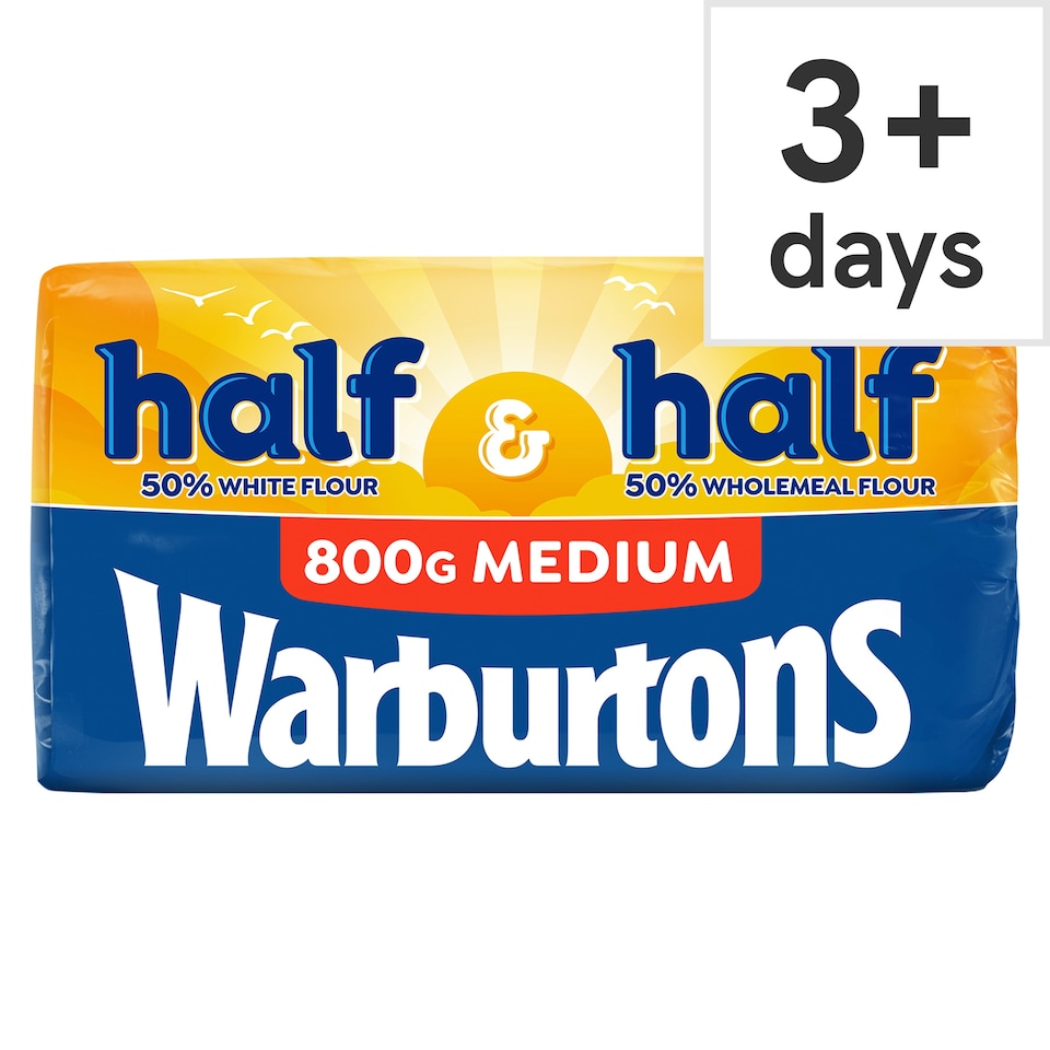 image 1 of Warburtons Half And Half Medium Bread 800G