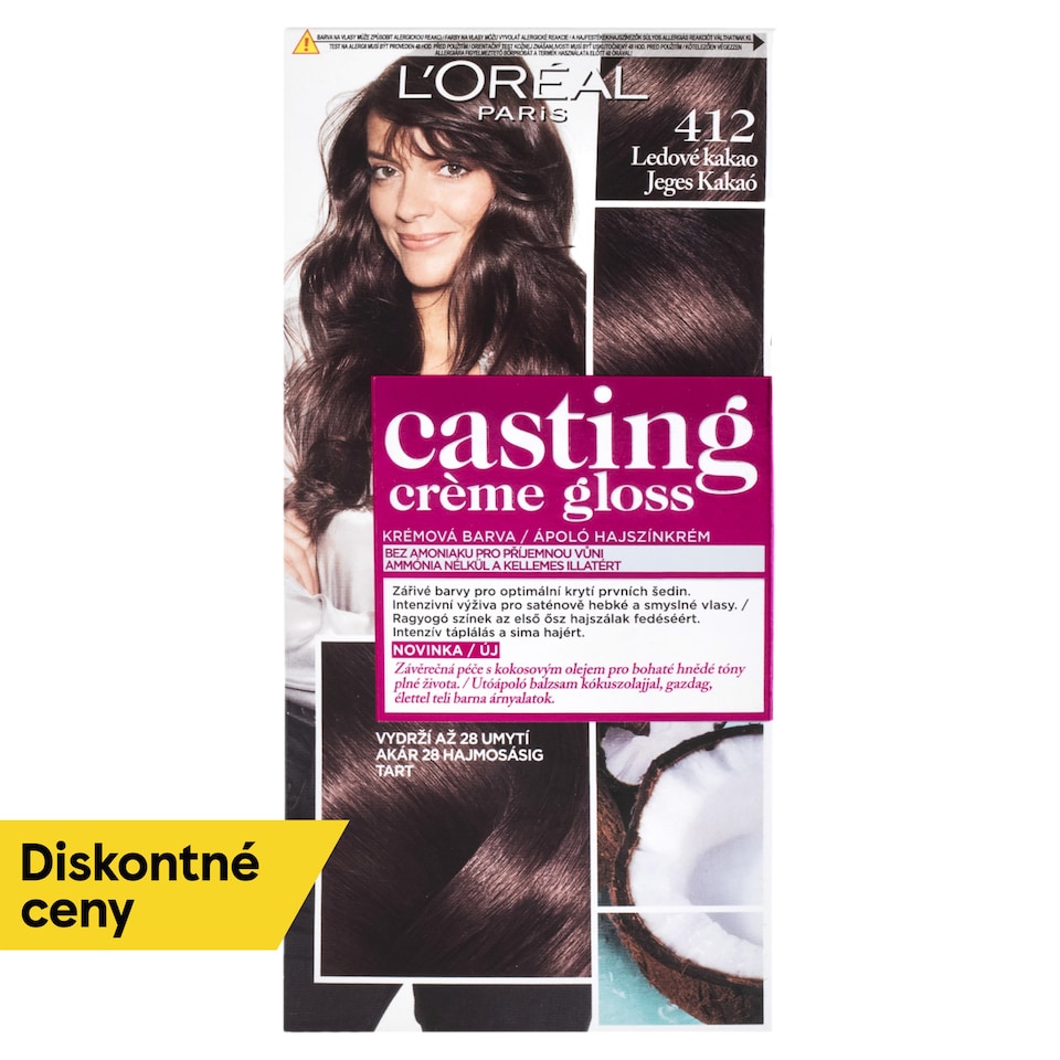 L'Oréal Paris Casting Creme Gloss, semipermanentná farba 412 ĽADOVÉ KAKAO, 48 +72 +60 ml