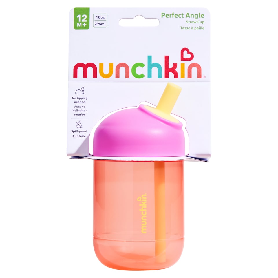 image 1 of Munchkin Perfect Angle Straw Cup 12m+ 10oz 296ml