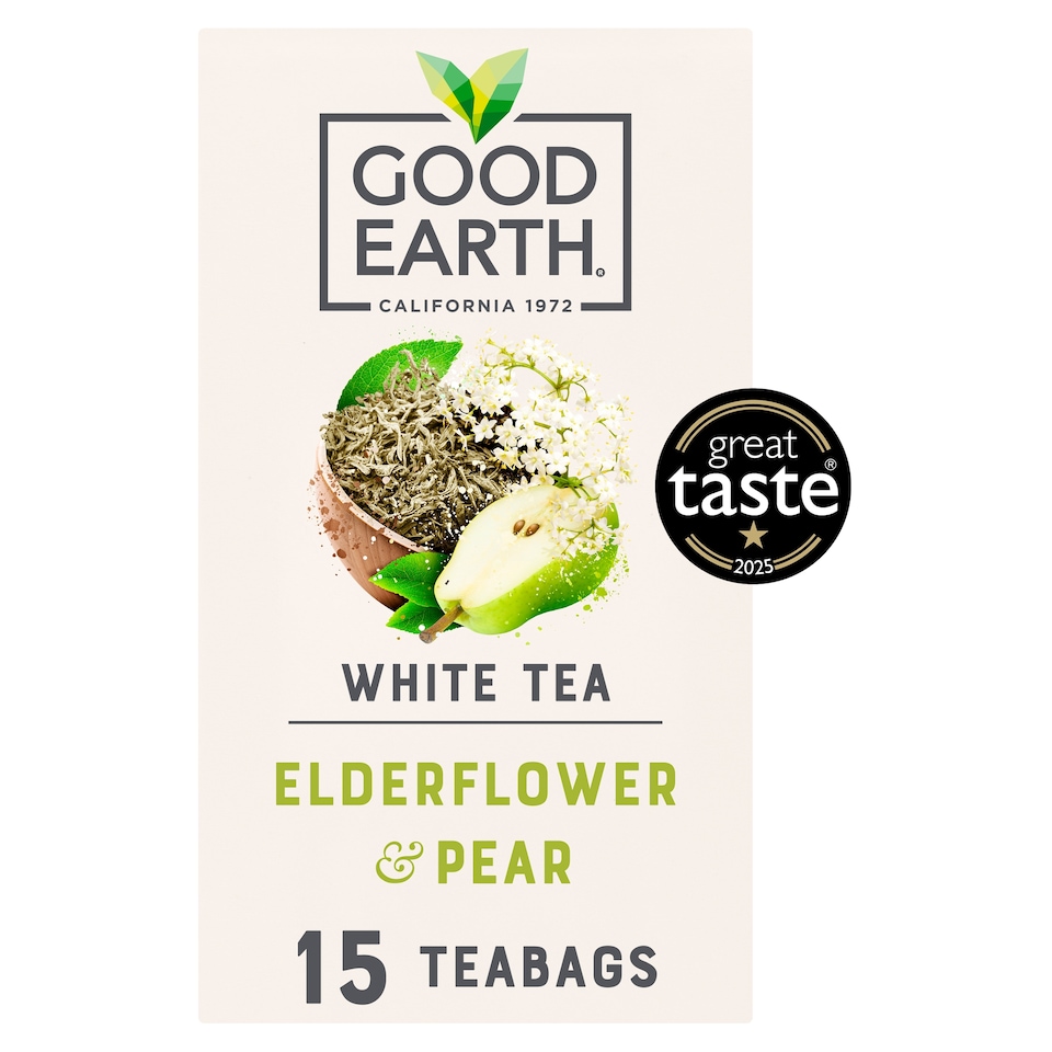 image 1 of Good Earth White Tea Elderflower & Pear 15 Tea Bags 18g
