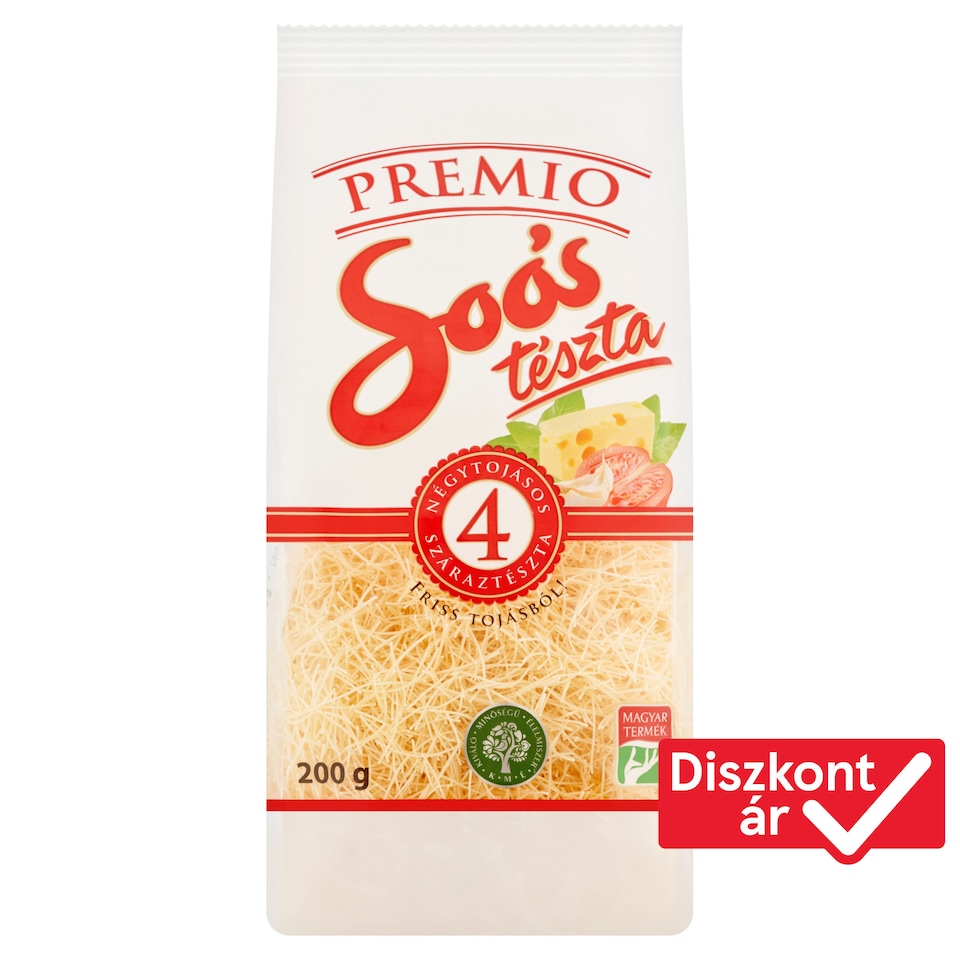 Soós Premio boglyas cérna házi jellegű négytojásos száraztészta 200 g