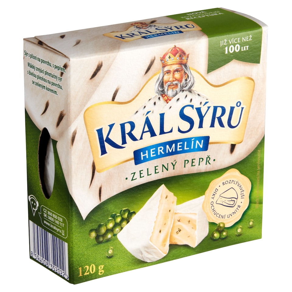 Král Sýrů Camembert Green Pepper 120g