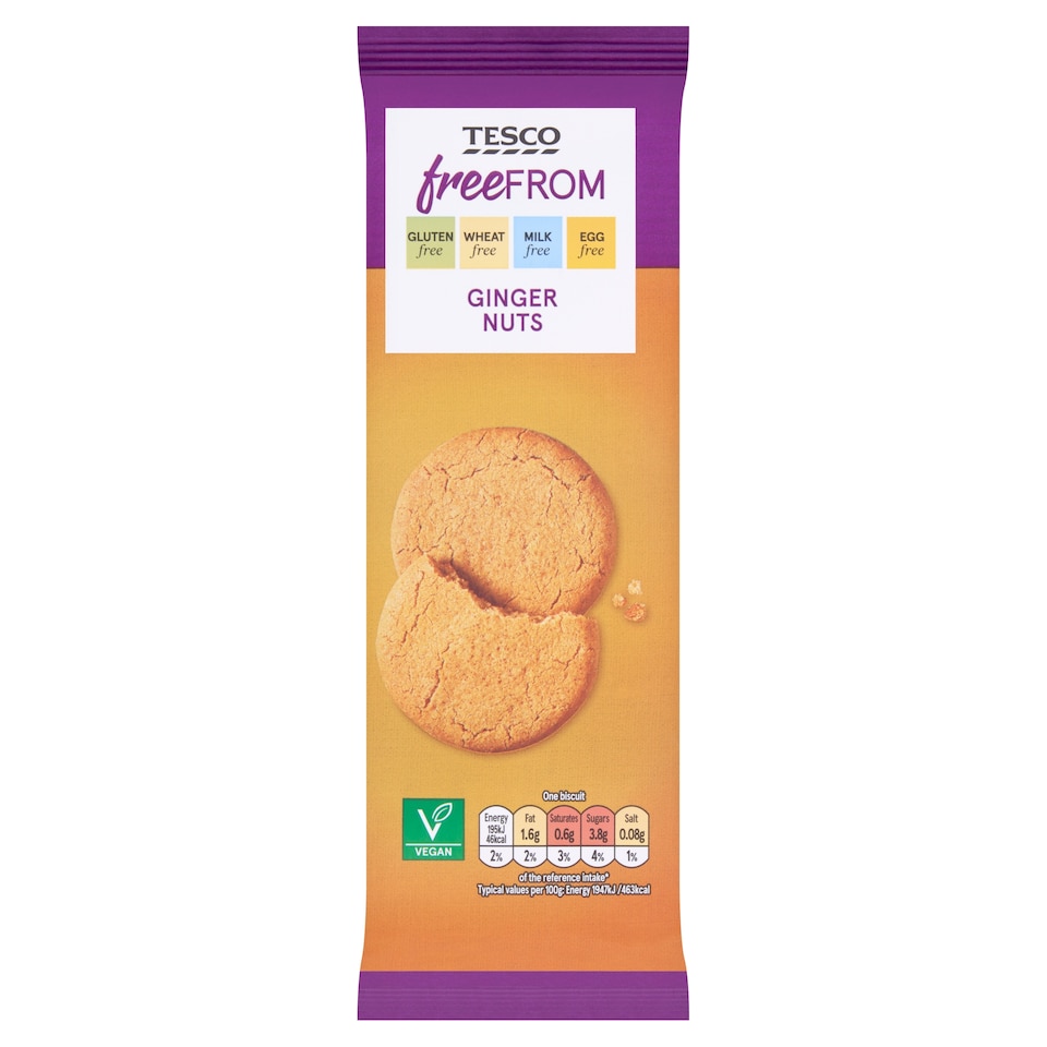 Tesco Free From Ginger Nuts Biscuits 180g