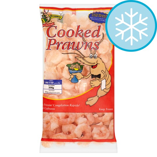 Mr Prawn Cooked & Peeled Prawns 100/150 350G Tesco Groceries