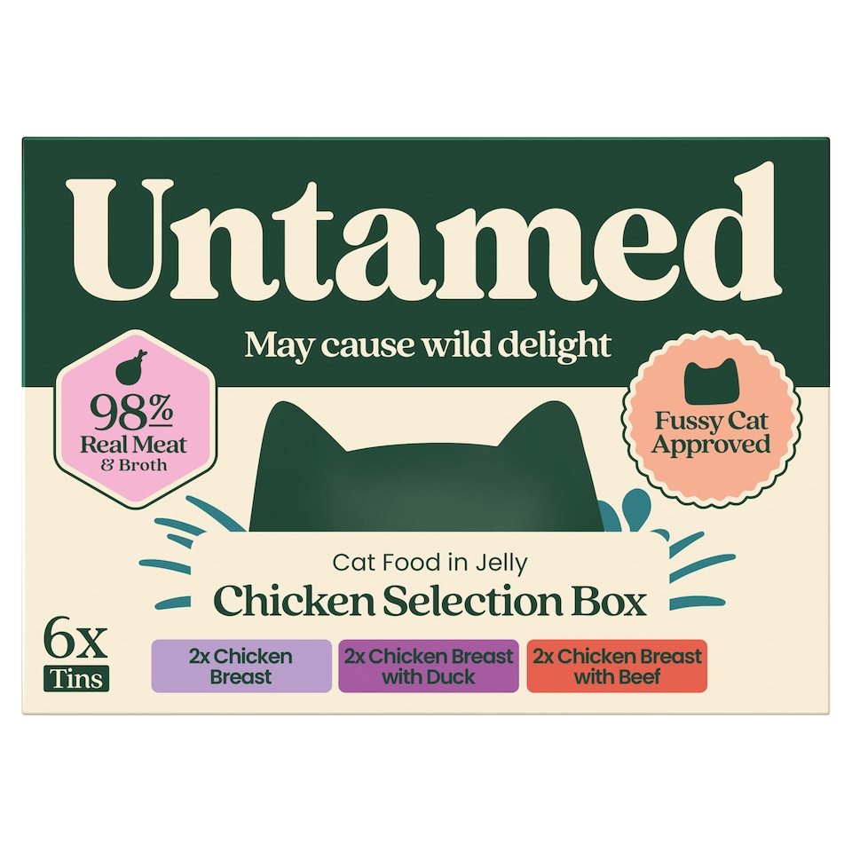 image 1 of Untamed Chicken Selection Box in Jelly Cat Food 6 x 75G 