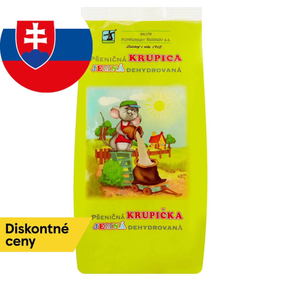 Mlyn Pohronský Ruskov Pšeničná krupica jemná dehydrovaná 500 g