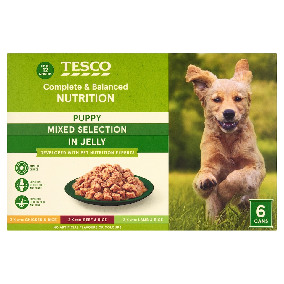 Tesco Puppy Select 6X400g Cans