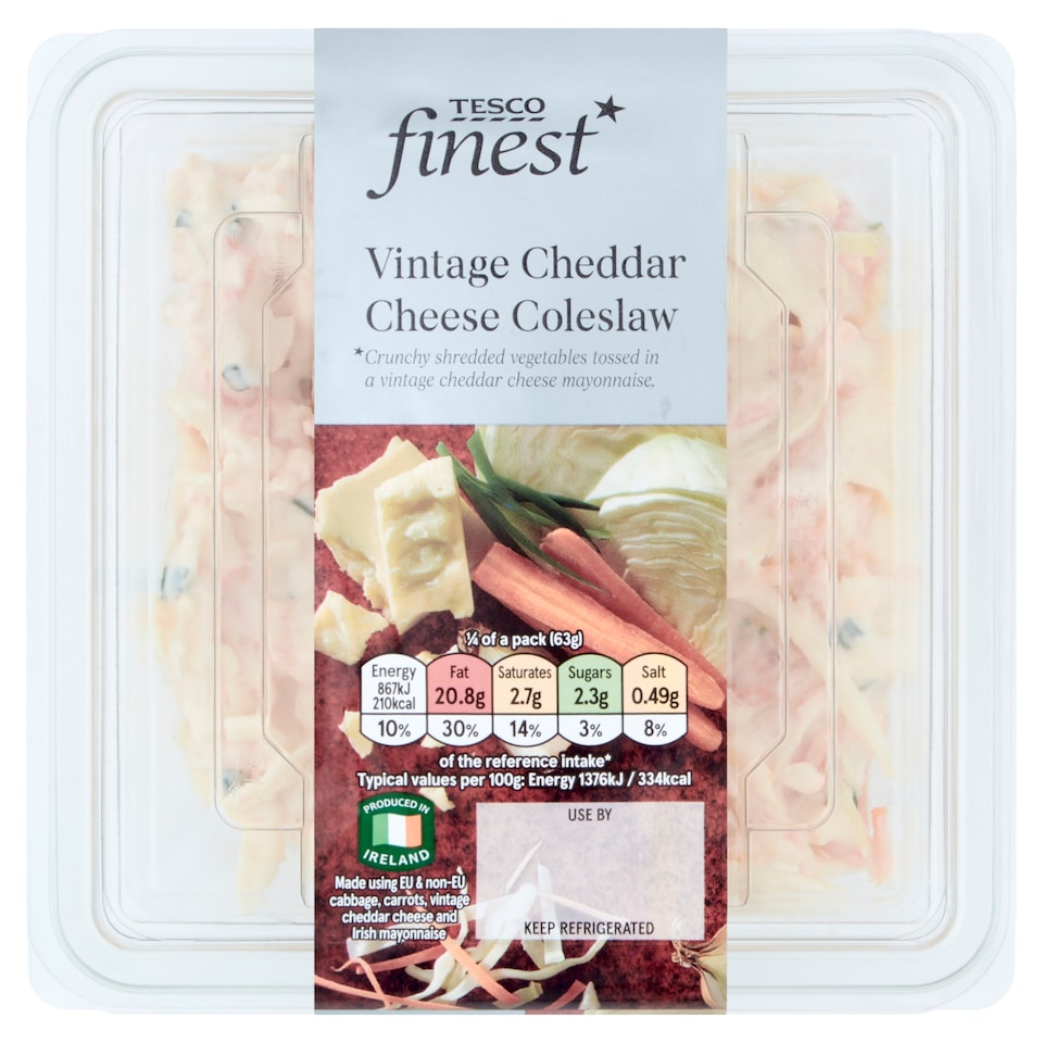 Tesco Finest Vintage Cheddar Cheese Coleslaw 250G