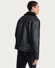 image 3 of The F&F Edit Faux Leather Shearling Collar Jacket in Black