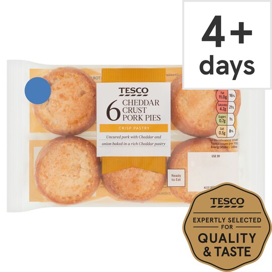 Tesco Cheese Crust 6 X Mini Pork Pies 300G Tesco Groceries