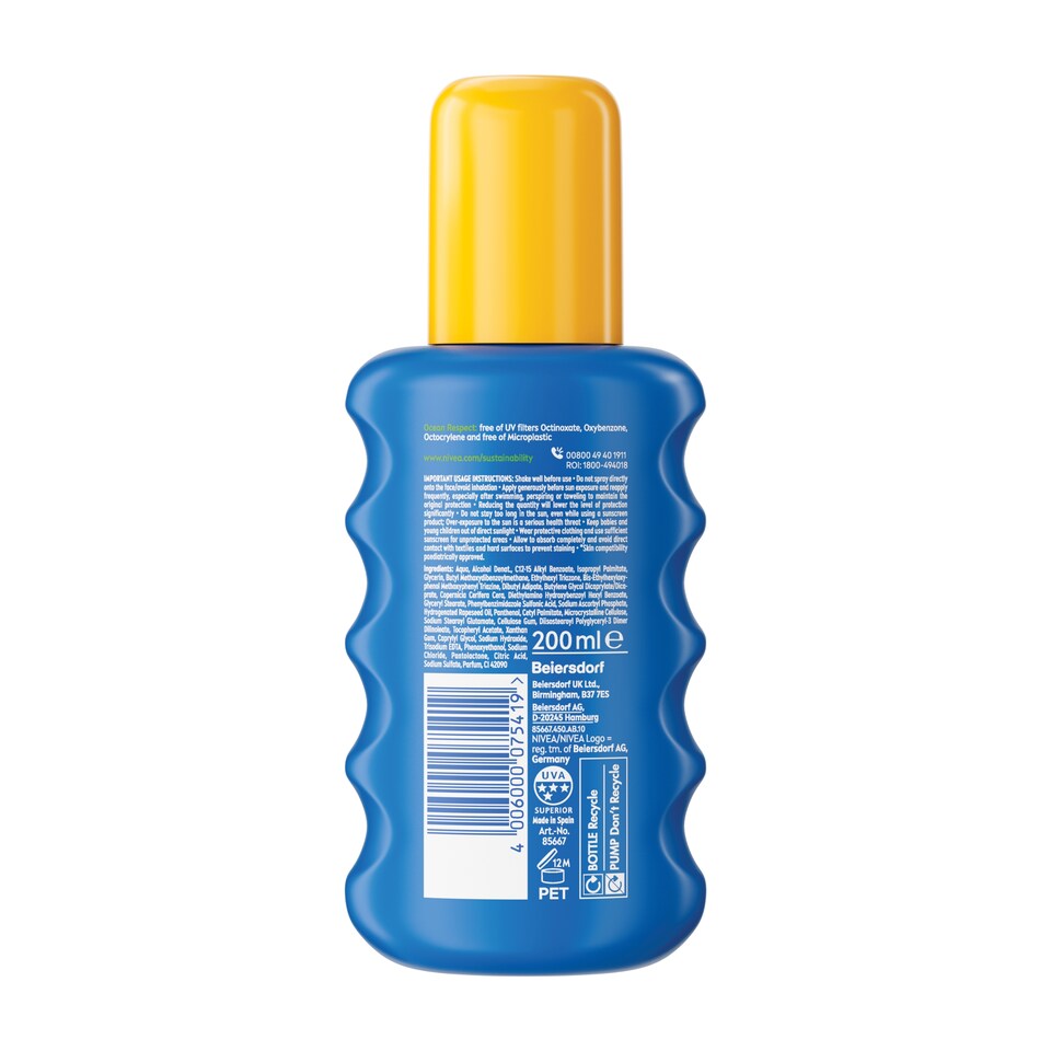 image 1 of NIVEA SUN Kids Protect & Care Coloured Sun Cream Spray SPF50+ 200ml