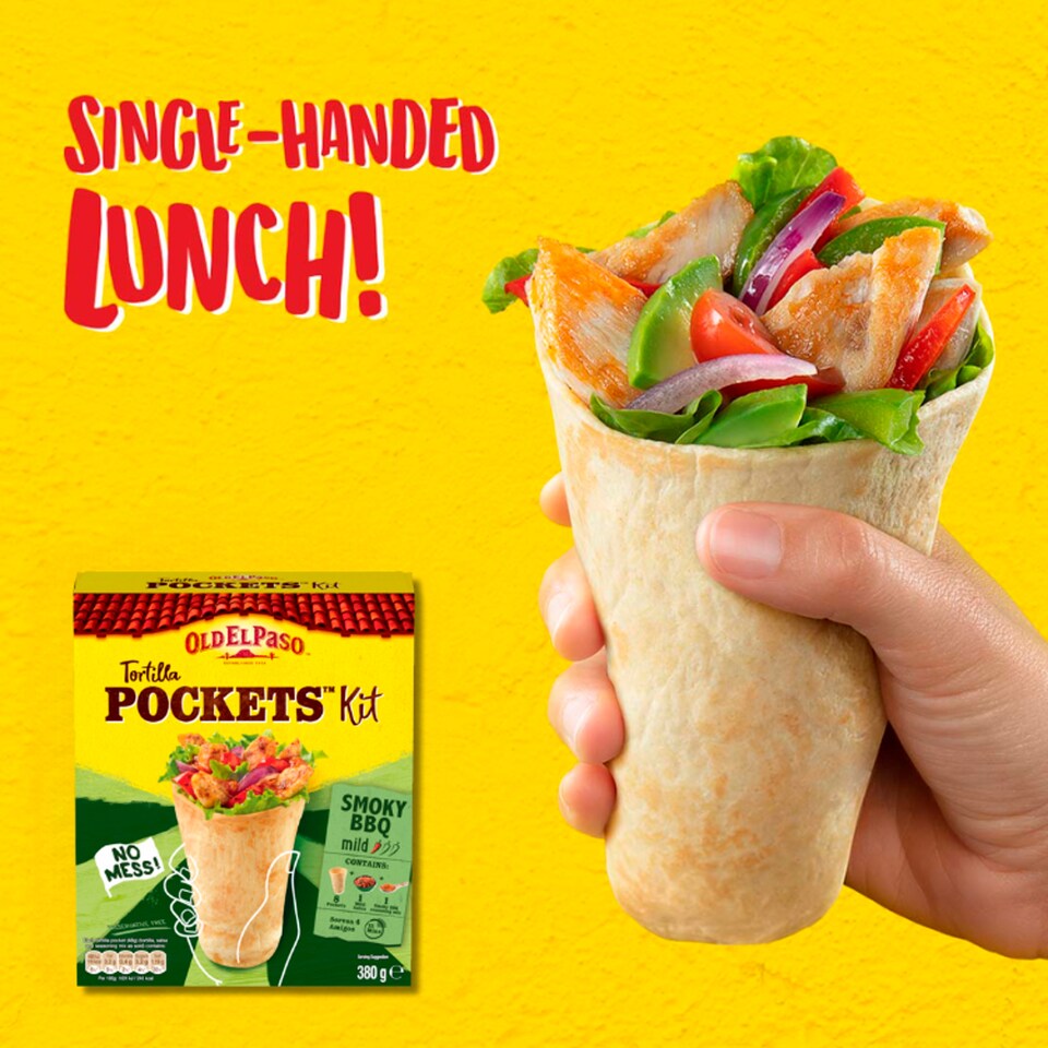 image 1 of Old El Paso Mild Smoky Bbq Tortilla Pockets Kit 380G