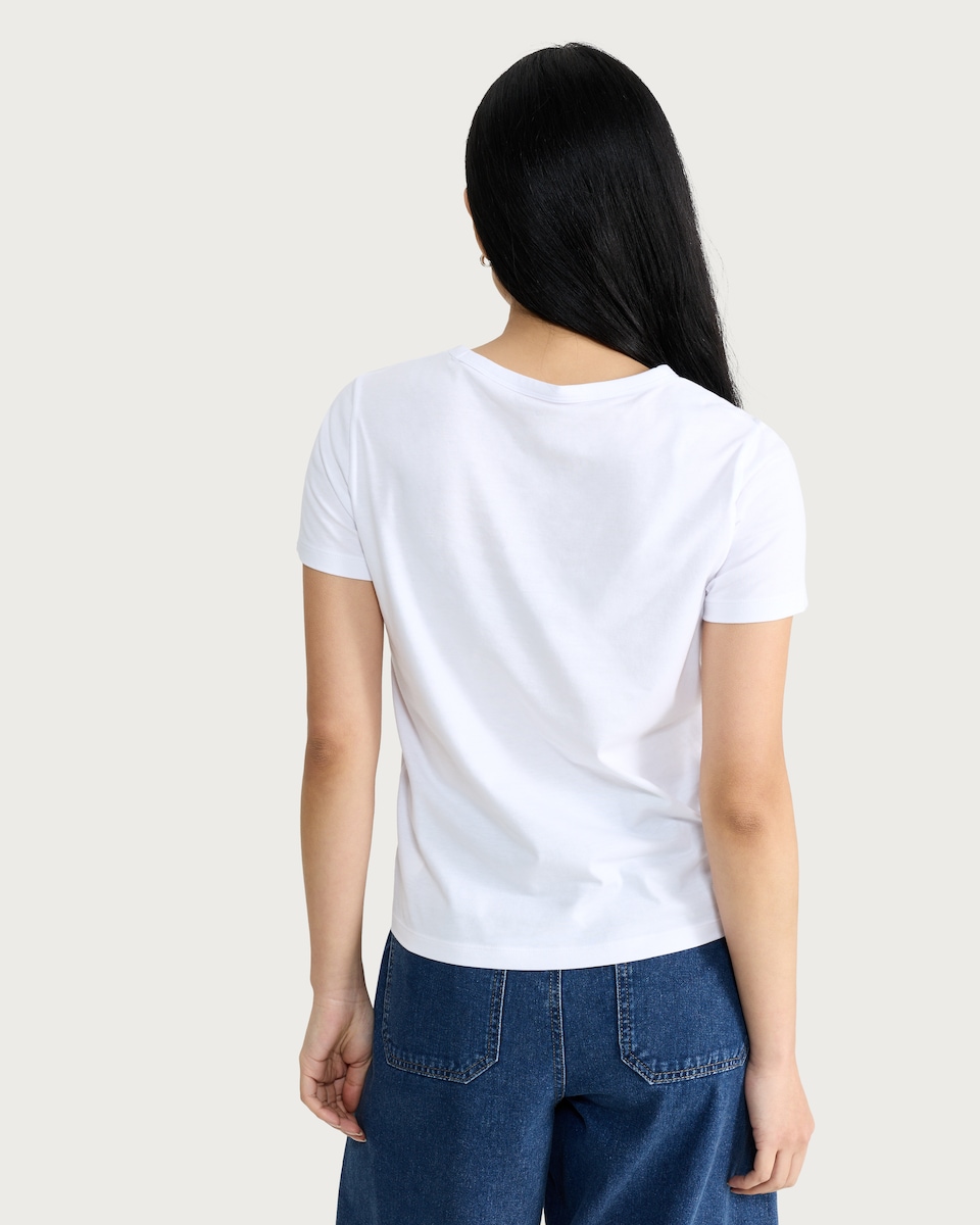 image 1 of F&F Pure Cotton Short Sleeved T-Shirt in White