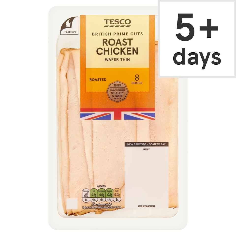Tesco British Wafer Thin Roast Chicken Slices 120g