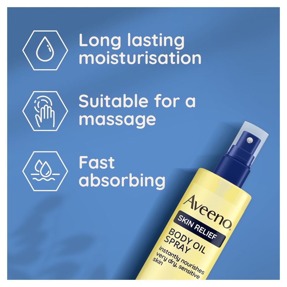 image 1 of Aveeno Skin Relief Body Oil Spray Moisturiser for Sensitive Skin 200ml