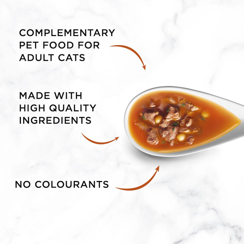 image 1 of GOURMET Soup Royale Chicken, Beef, Turkey Wet Cat Food Pouch 6x45g