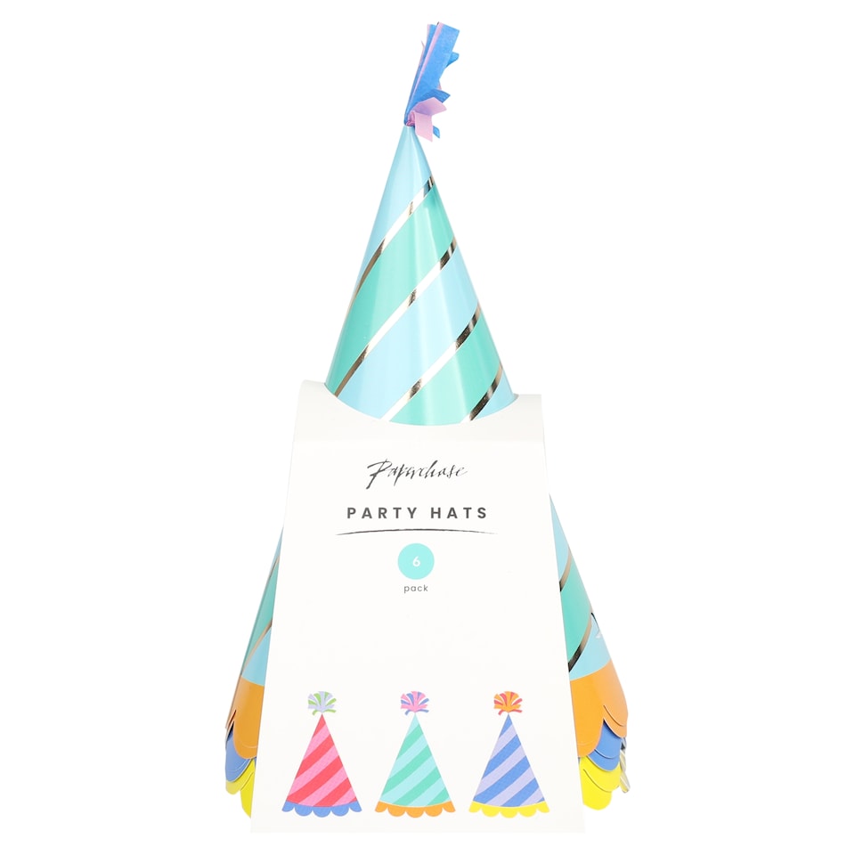 Paperchase party Hats Rainbow 6 pack