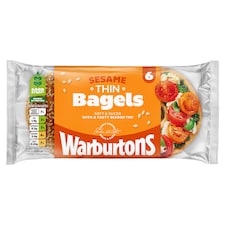 Warburtons Thin Bagels - Sesame 6 Pack