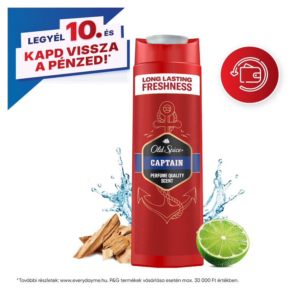 Old Spice Captain Men's 3-in-1 Wash, Shower Gel & Shampoo 400ml