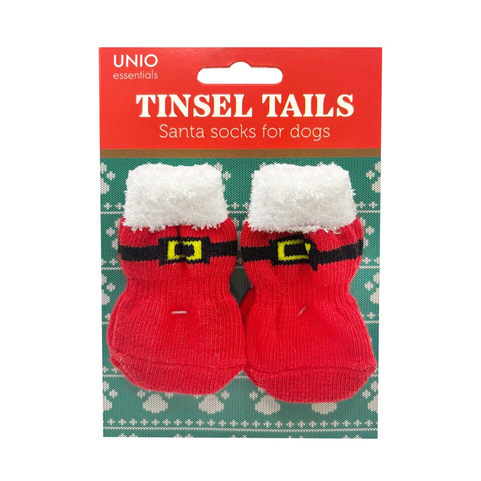image 1 of Pet Dog Santa Socks Christmas Gift