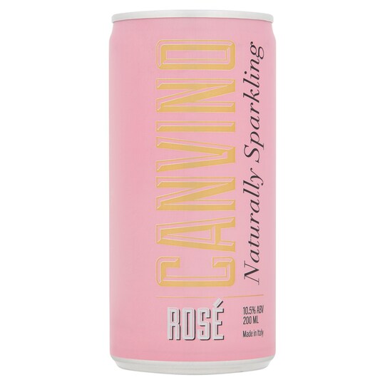 Canvino Naturally Sparkling Rose Wine 200Ml Tesco Groceries