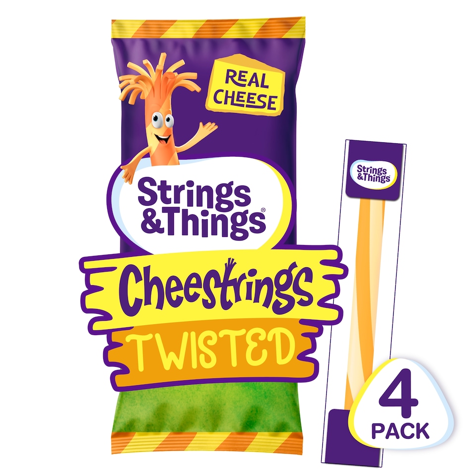 image 1 of Cheestrings Twisted Cheese Snacks 4 Pk, 80 G