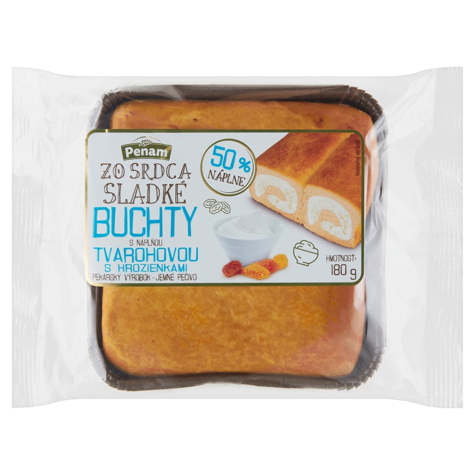 Penam Zo srdca sladké Buchty s náplňou tvarohovou s hrozienkami 180 g