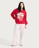 image 2 of F&F Cotton Rich Strawberry Print Pyjama Set in Red
